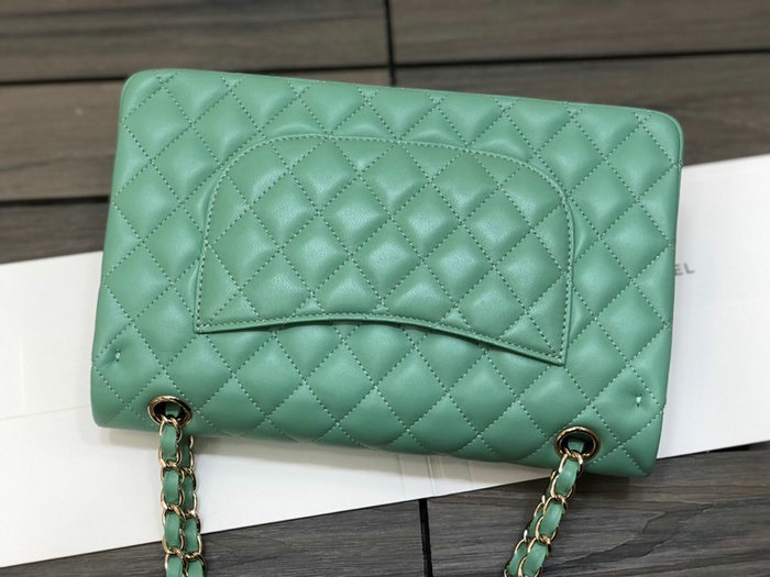 Classic Chanel Lambskin Medium Flap Bag Green CF1112