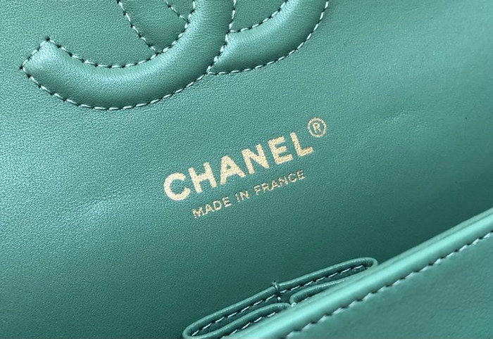 Classic Chanel Lambskin Medium Flap Bag Green CF1112