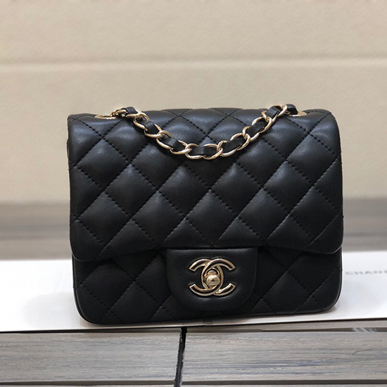 Classic Chanel Lambskin Mini Flap Bag Black CF1115