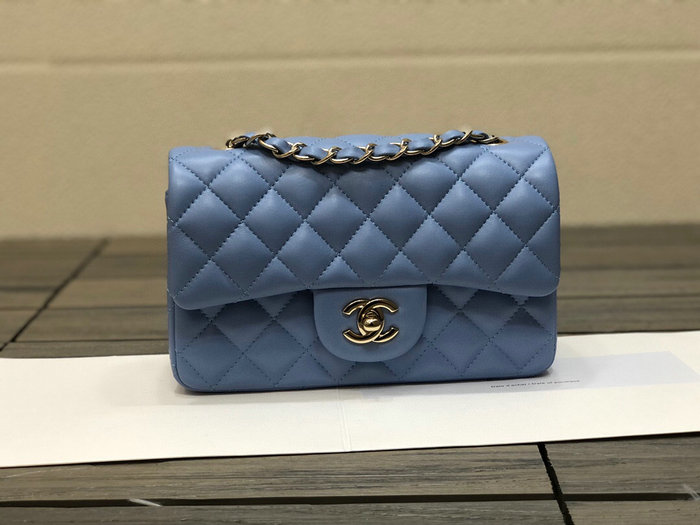 Classic Chanel Lambskin Small Flap Bag Blue CF1116