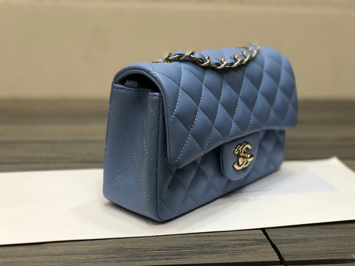 Classic Chanel Lambskin Small Flap Bag Blue CF1116