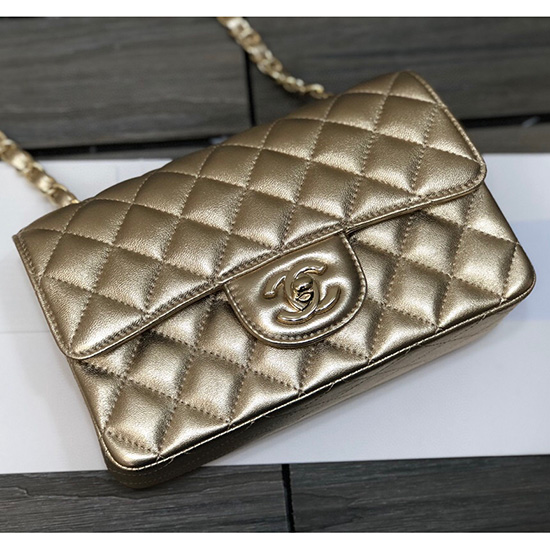 Classic Chanel Lambskin Small Flap Bag Gold CF1116