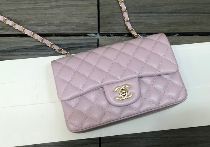 Classic Chanel Lambskin Small Flap Bag Pink CF1116