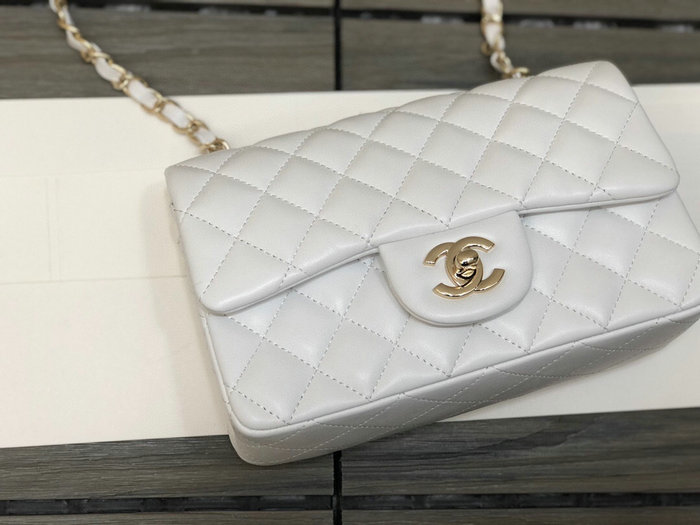 Classic Chanel Lambskin Small Flap Bag White CF1116