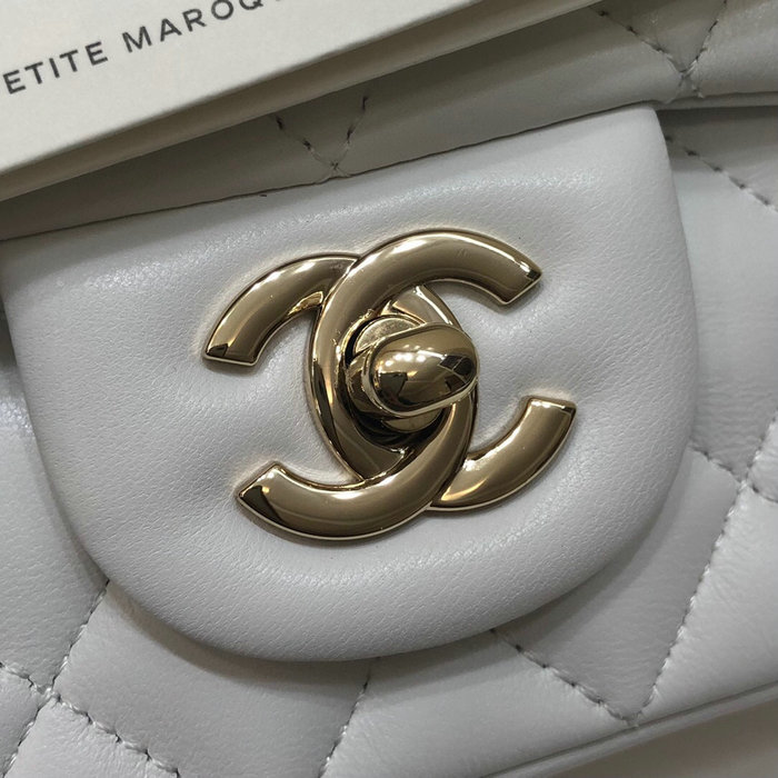 Classic Chanel Lambskin Small Flap Bag White CF1116