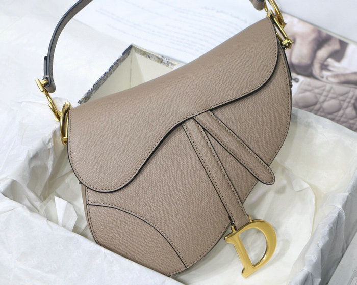 Dior Grained Calfskin Saddle Bag Grey M9001