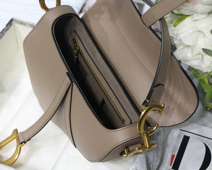 Dior Grained Calfskin Saddle Bag Grey M9001