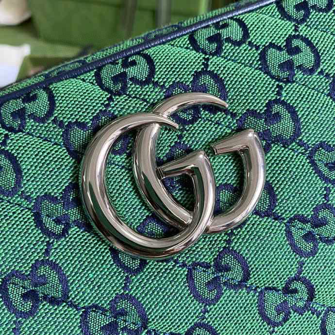 Gucci GG Marmont Multicolor Small Shoulder Bag Green 447632