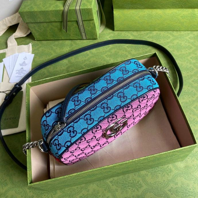 Gucci GG Marmont Multicolor Small Shoulder Bag Pink 447632