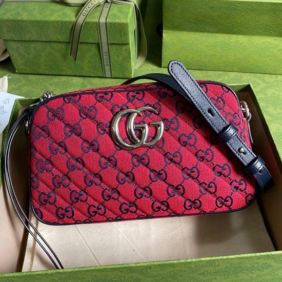 Gucci GG Marmont Multicolor Small Shoulder Bag Red 447632