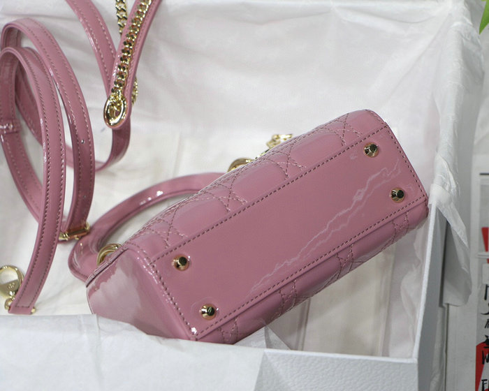 Mini Lady Dior Patent Bag Pink D91701