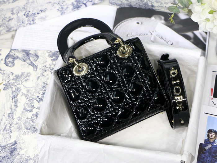 My Lady Dior Patent Bag Black M8001