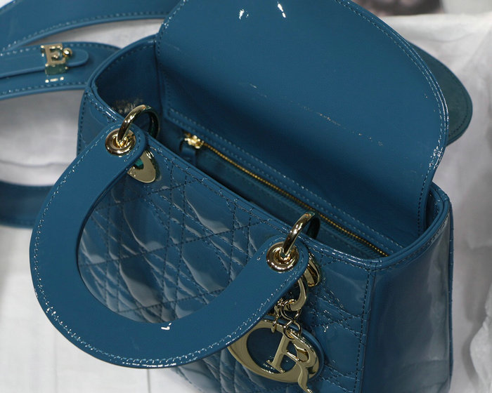 My Lady Dior Patent Bag Blue M8001