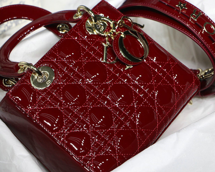 My Lady Dior Patent Bag Burgundy M8001