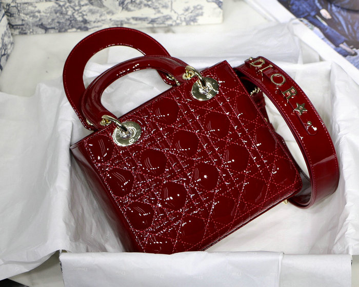 My Lady Dior Patent Bag Burgundy M8001