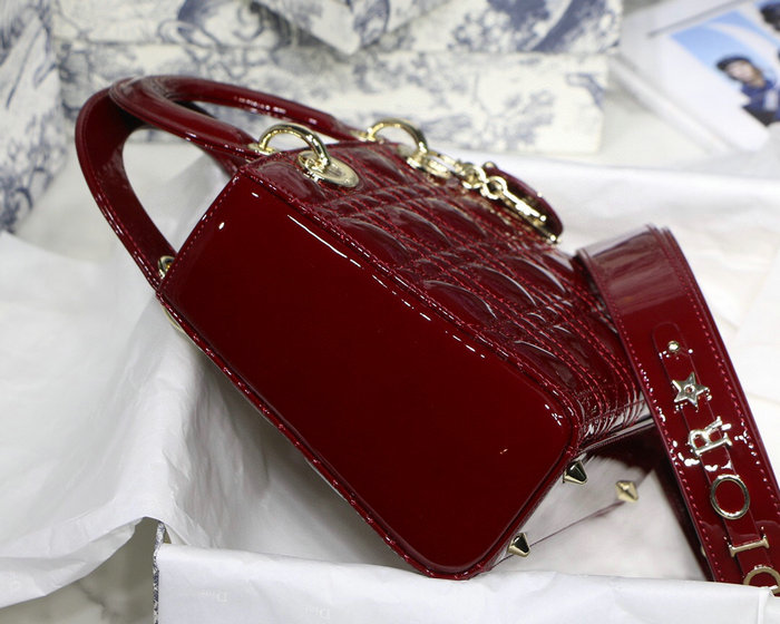 My Lady Dior Patent Bag Burgundy M8001