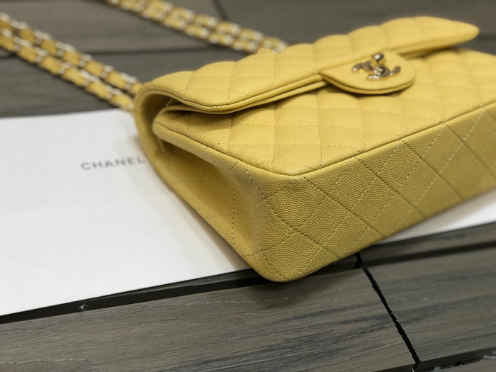 Small Classic Chanel Flap Bag Yellow A01117