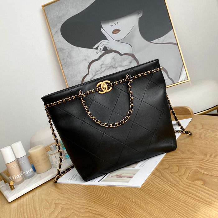 Chanel Calfskin Small Tote Black AS2374