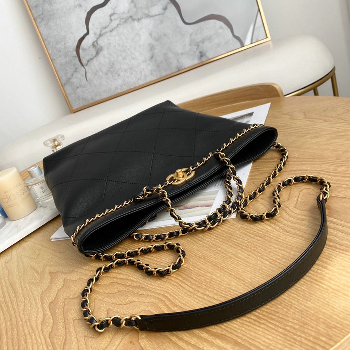 Chanel Calfskin Small Tote Black AS2374