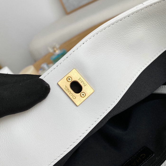 Chanel Calfskin Small Tote White AS2374