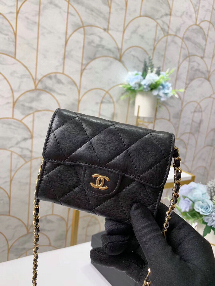 Chanel Lambskin Mini Chain Wallet AP81465