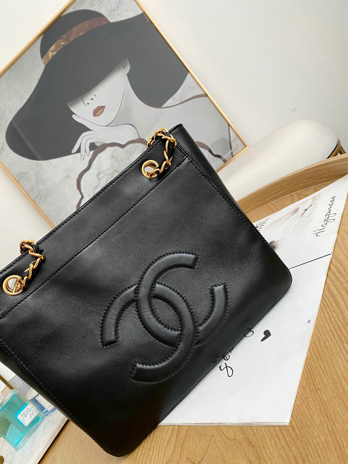 Chanel Lambskin Shopping Bag Black AS6706