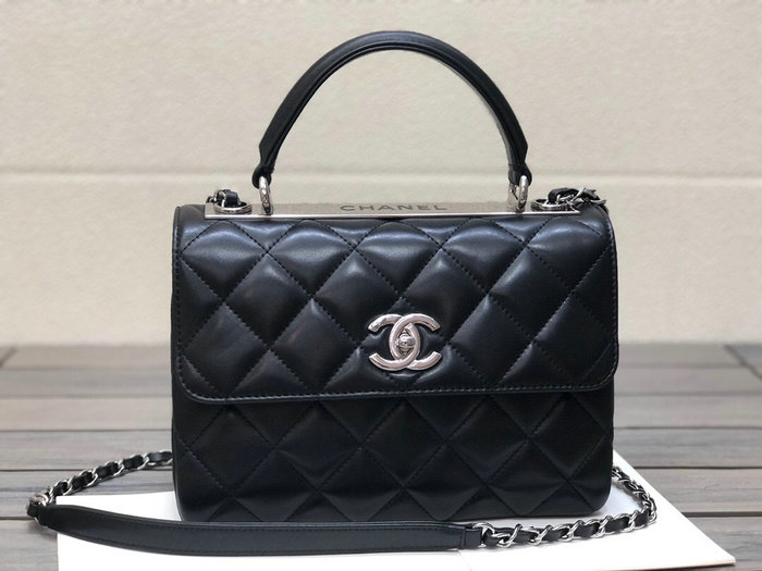 Chanel Lambskin Small Flap Bag with Top Handle AS922361