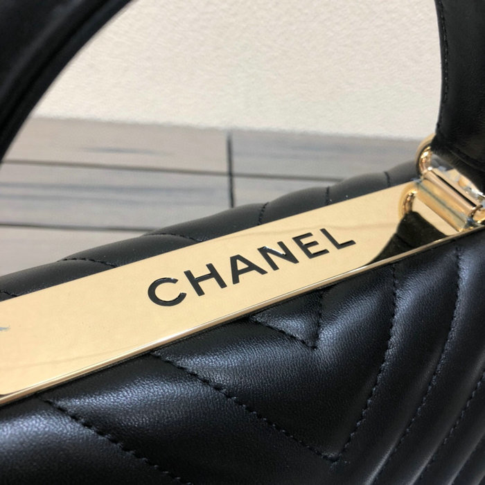 Chanel Lambskin Small Flap Bag with Top Handle AS922364