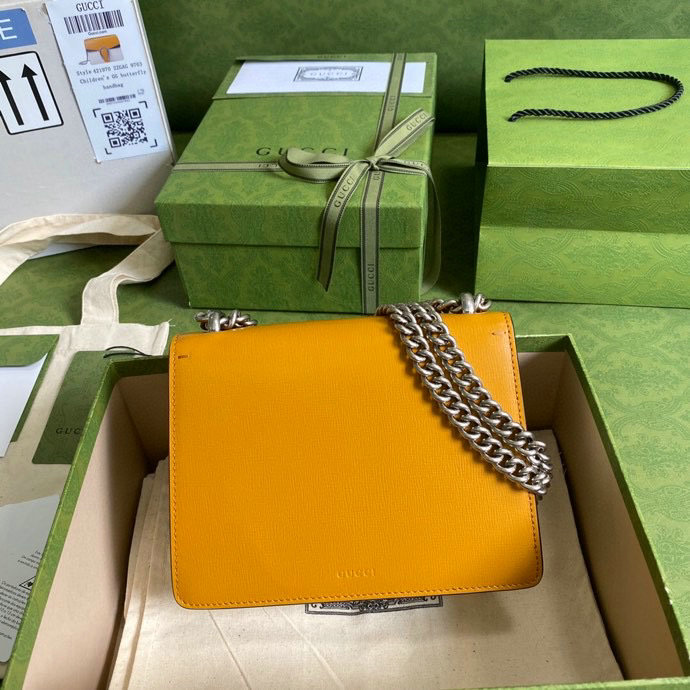 Gucci Dionysus Leather Mini Bag Yellow 421970