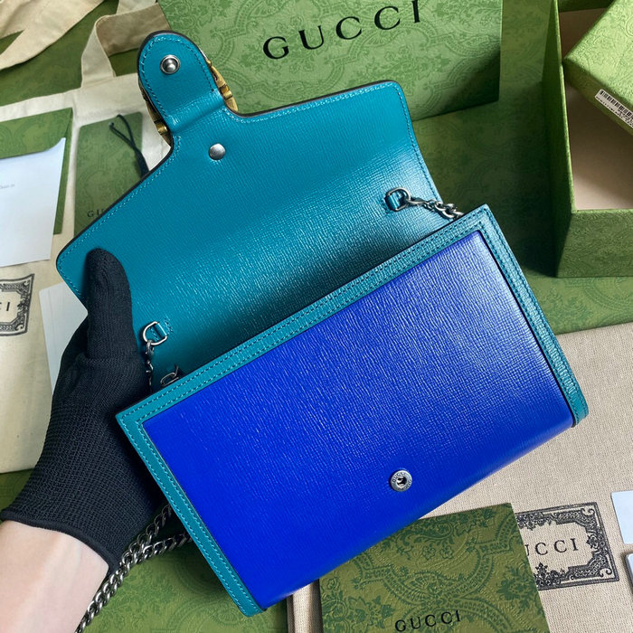 Gucci Dionysus Leather Mini Chain Bag Blue 401231