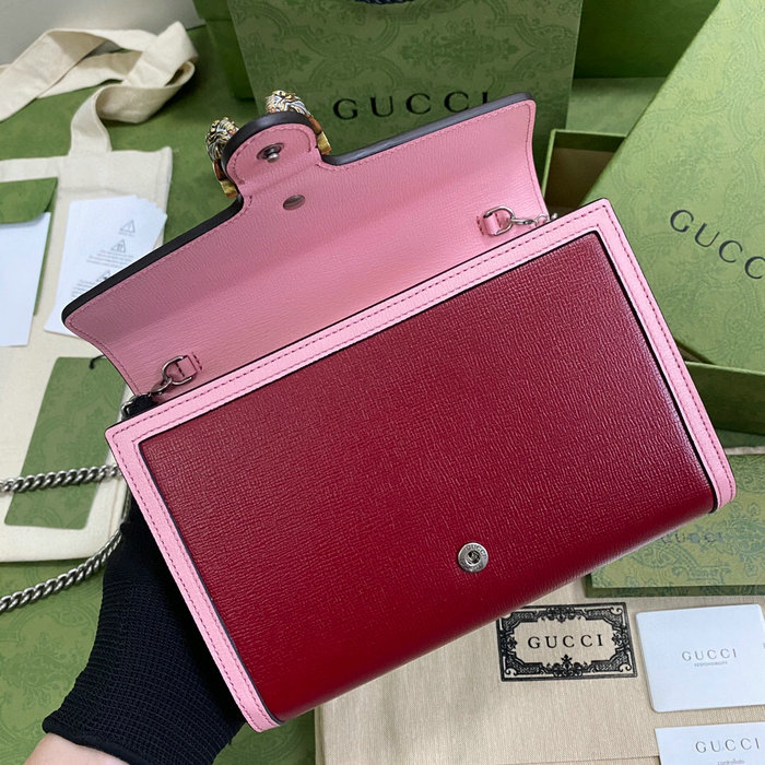 Gucci Dionysus Leather Mini Chain Bag Red 401231