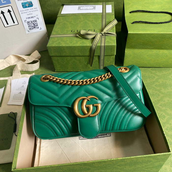 Gucci GG Marmont Matelasse Shoulder Bag Green 443497