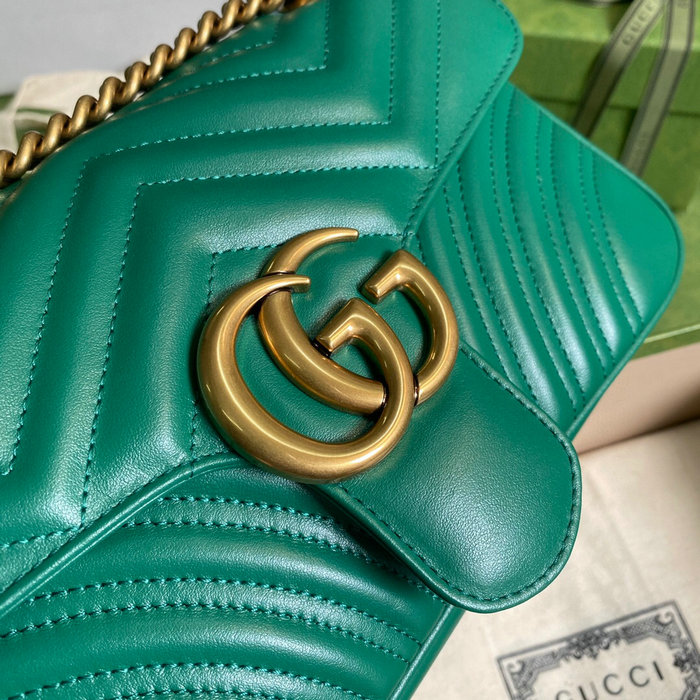 Gucci GG Marmont Matelasse Shoulder Bag Green 443497