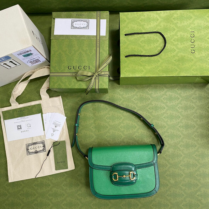 Gucci Horsebit 1955 Small Shoulder Bag Green 602204