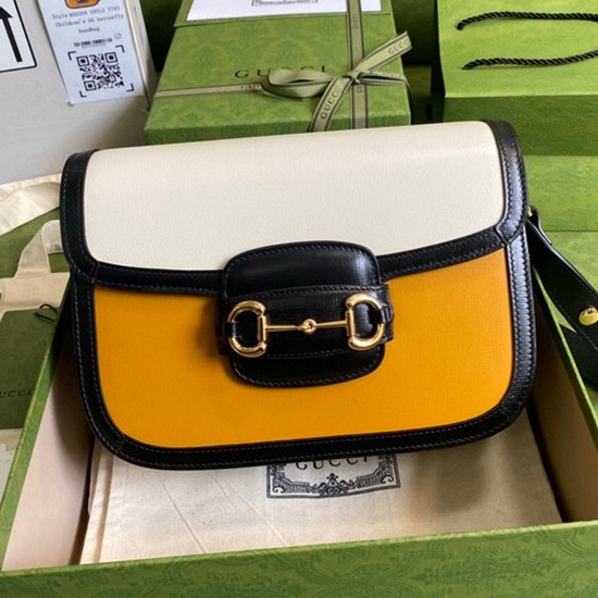 Gucci Horsebit 1955 Small Shoulder Bag Yellow 602204