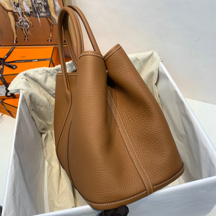 Hermes Leather Garden Party 30 36 Bag Brown HG30361