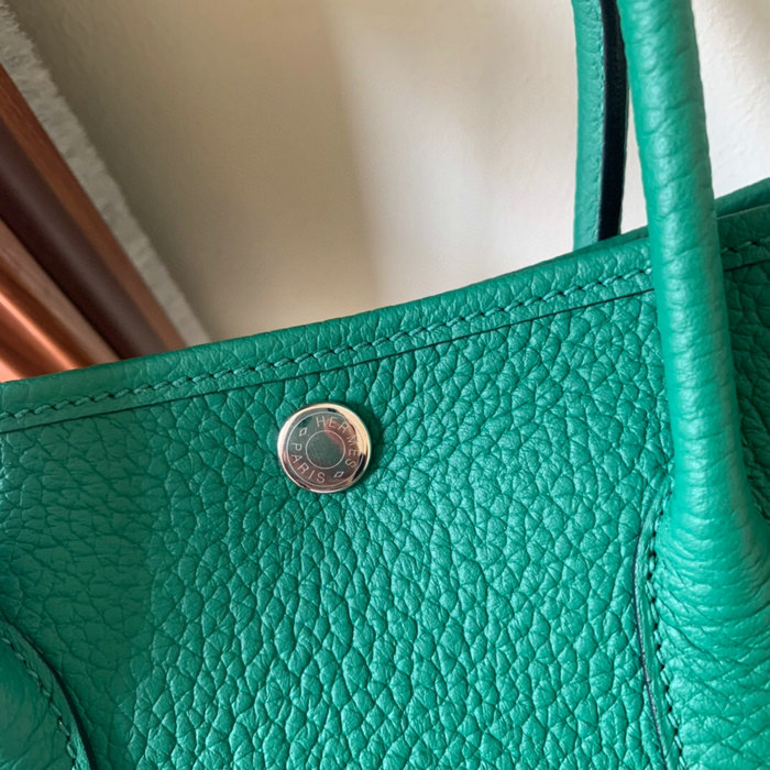 Hermes Leather Garden Party 30 36 Bag Green HG30361