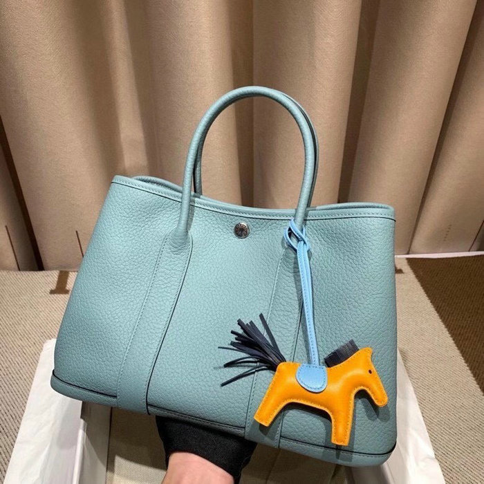 Hermes Leather Garden Party 30 36 Bag Light Blue HG30361