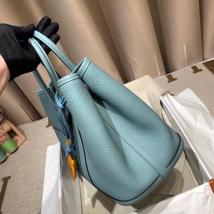 Hermes Leather Garden Party 30 36 Bag Light Blue HG30361