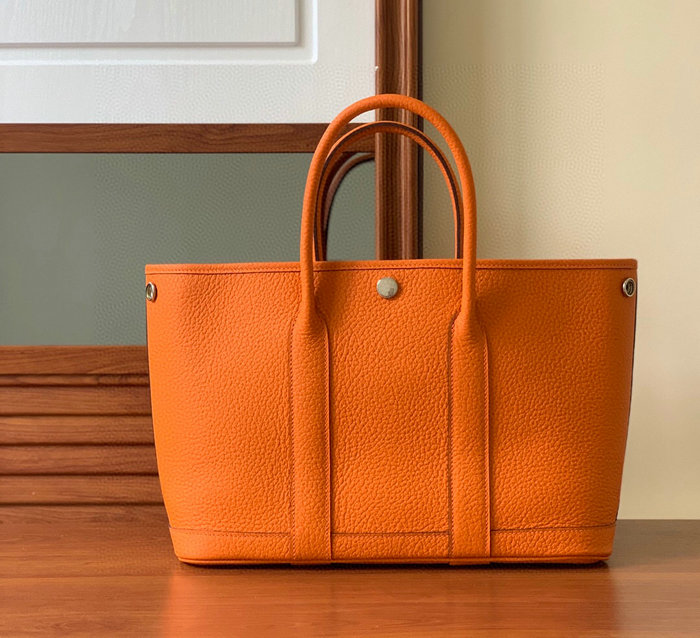 Hermes Leather Garden Party 30 36 Bag Orange HG30361