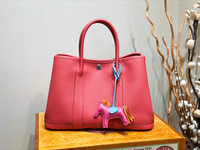 Hermes Leather Garden Party 30 36 Bag Red HG30361