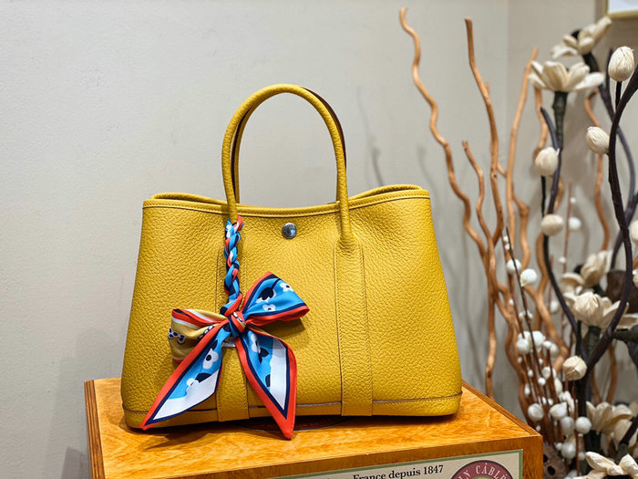 Hermes Leather Garden Party 30 36 Bag Yellow HG30361