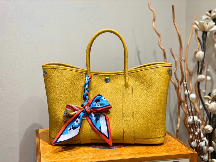 Hermes Leather Garden Party 30 36 Bag Yellow HG30361