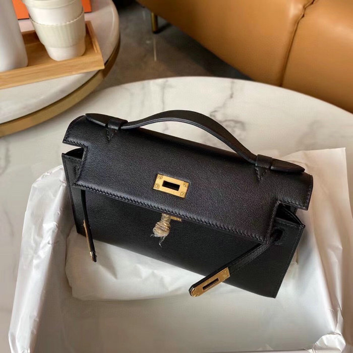 Hermes Swift Kelly Pochette Black HK2210