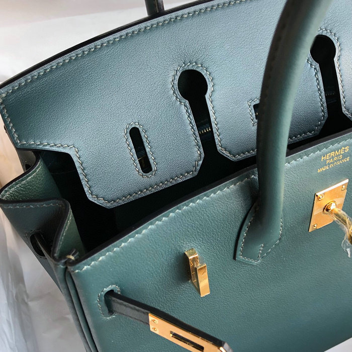 Hermes Swift Leather Birkin Bag Dark Green HB2530356