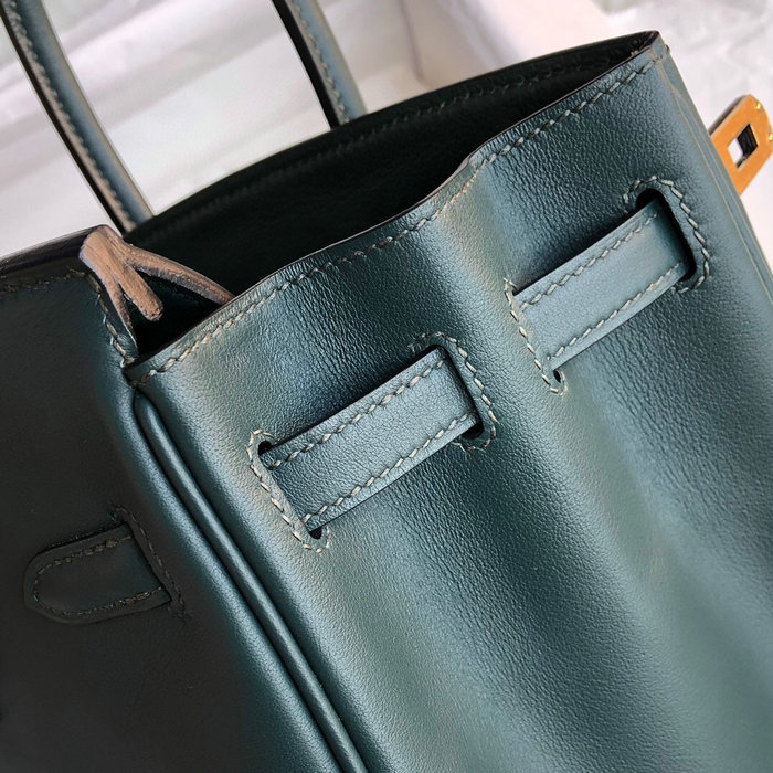 Hermes Swift Leather Birkin Bag Dark Green HB2530356