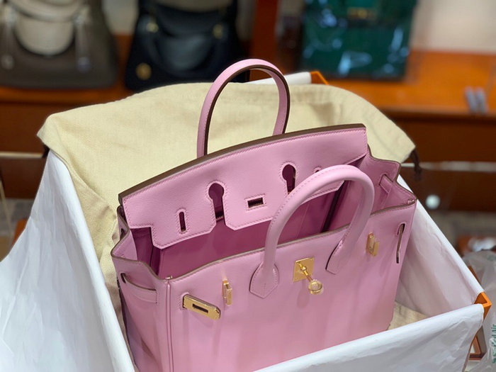 Hermes Swift Leather Birkin Bag Pink HB2530356