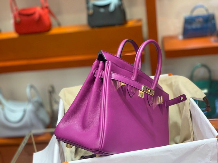 Hermes Swift Leather Birkin Bag Purple HB2530356