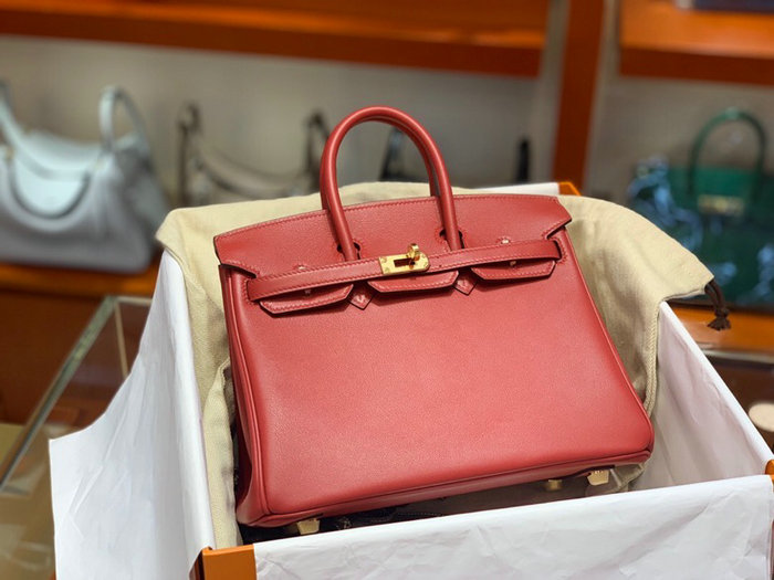 Hermes Swift Leather Birkin Bag Red HB2530356