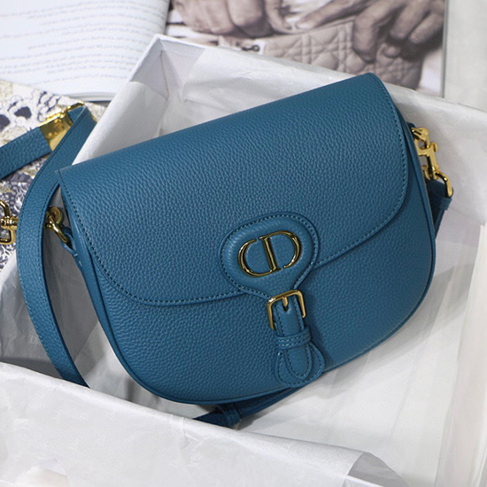 Medium Dior Grained Calfskin Bobby Bag Blue M8018